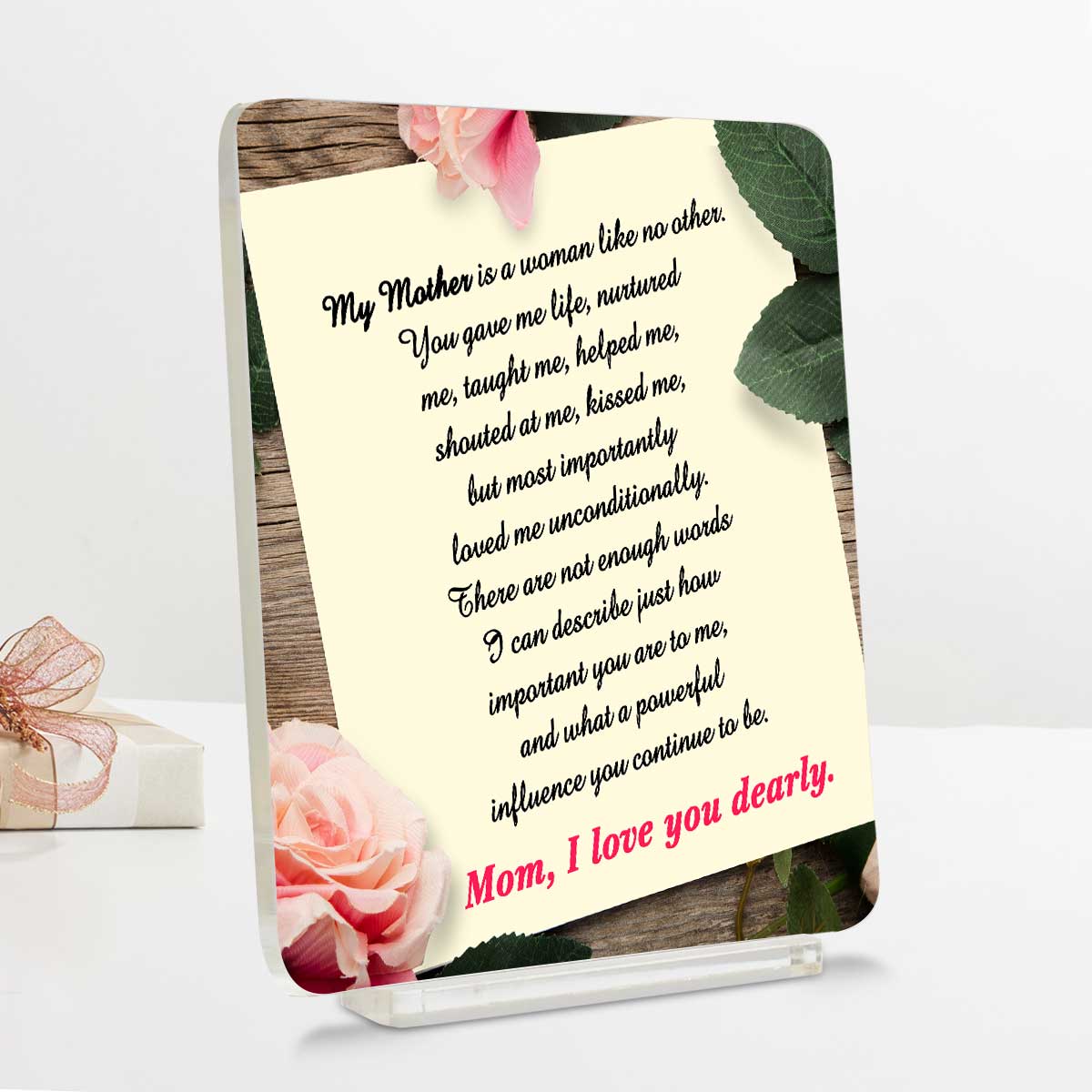 Personalized Mom I Love You Table Top Gift For Mother's Day-2