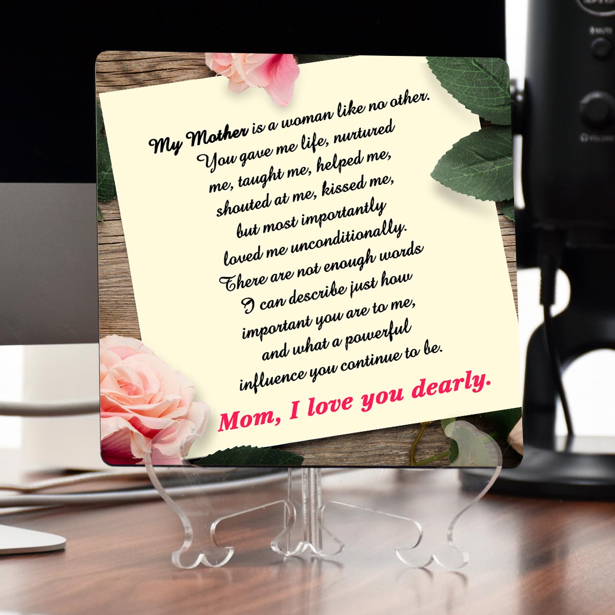 Personalized Mom I Love You MDF Keepsake Gift For Mother's Day-1