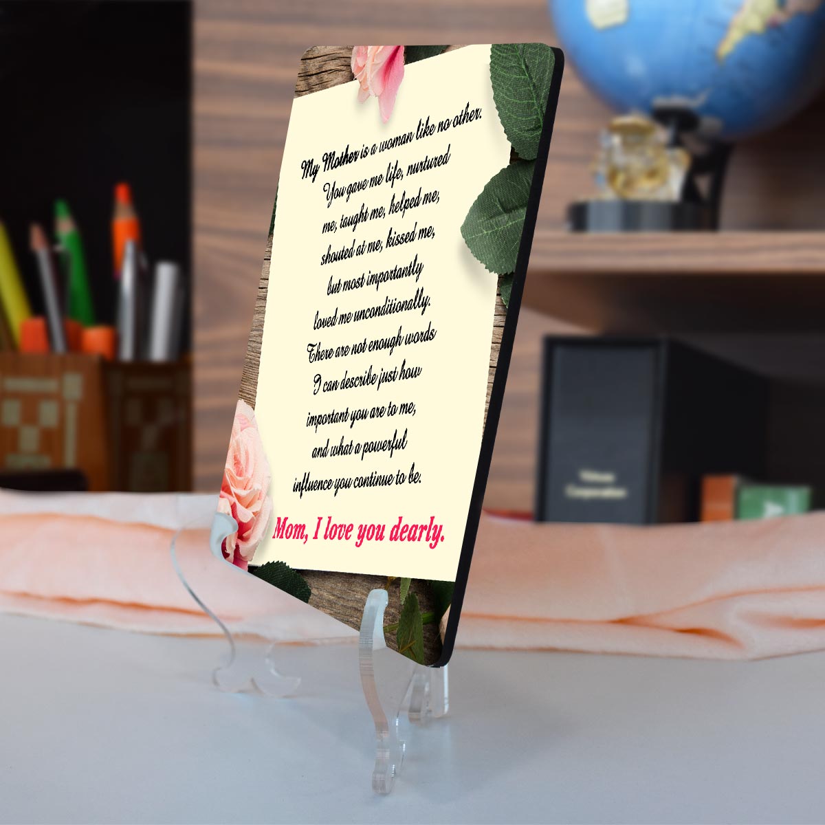 Personalized Mom I Love You MDF Keepsake Gift For Mother's Day-4