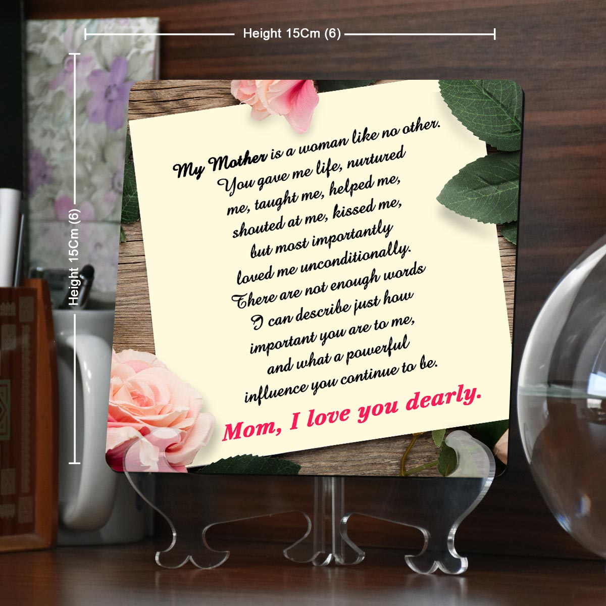 Personalized Mom I Love You MDF Keepsake Gift For Mother's Day-6