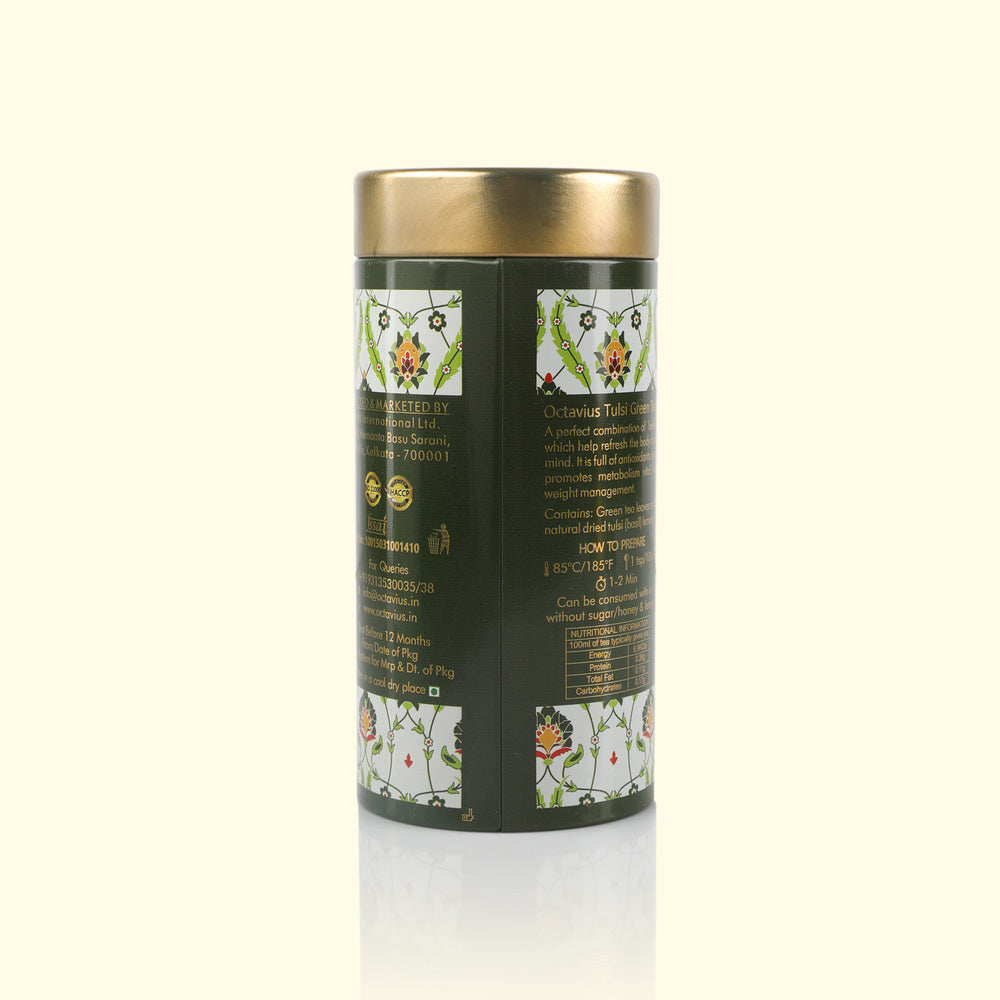 Tulsi Rose Chamomile Green Tea Loose Leaf - 75 Gms Tin Can