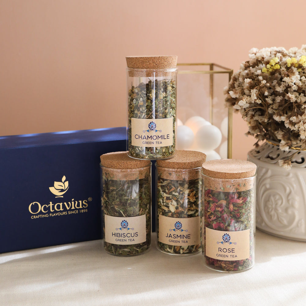 Tea Time Treasure-Floral Infusions (4 Assorted Loose Leaf Green Teas)-3