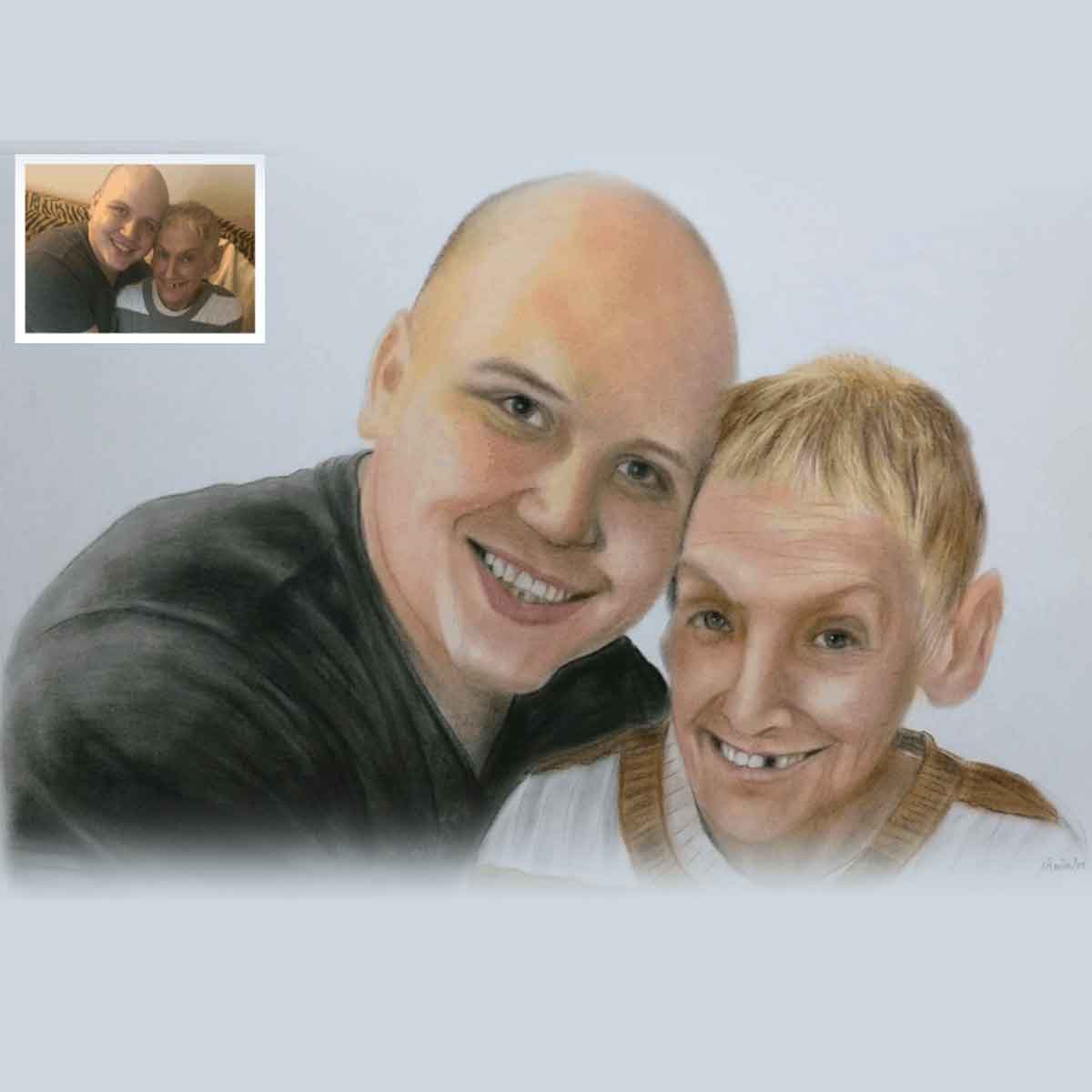 Handmade Custom Pencil Color Sketch Family/Group Portrait-4