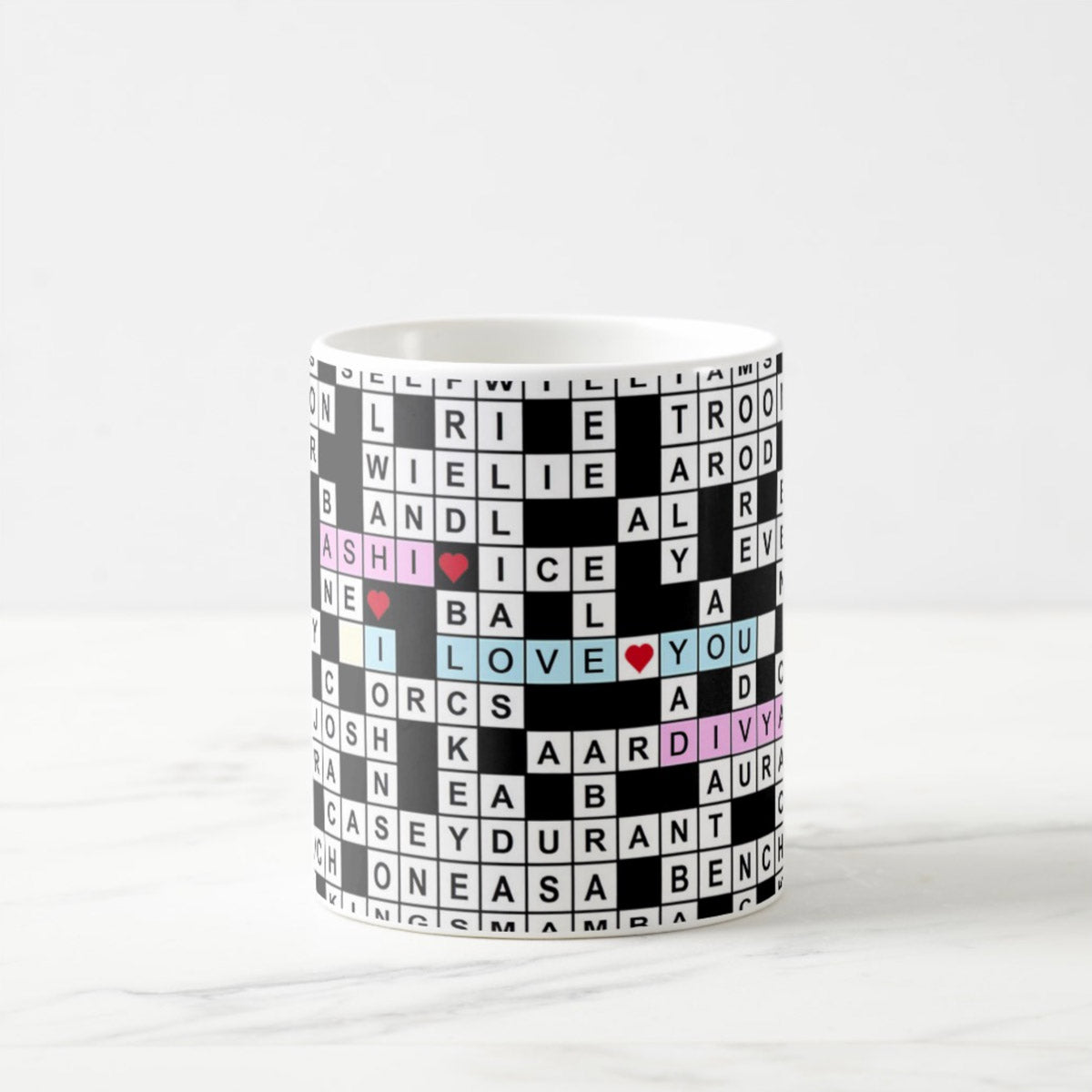Personalised Romantic Crossword Puzzle Mug