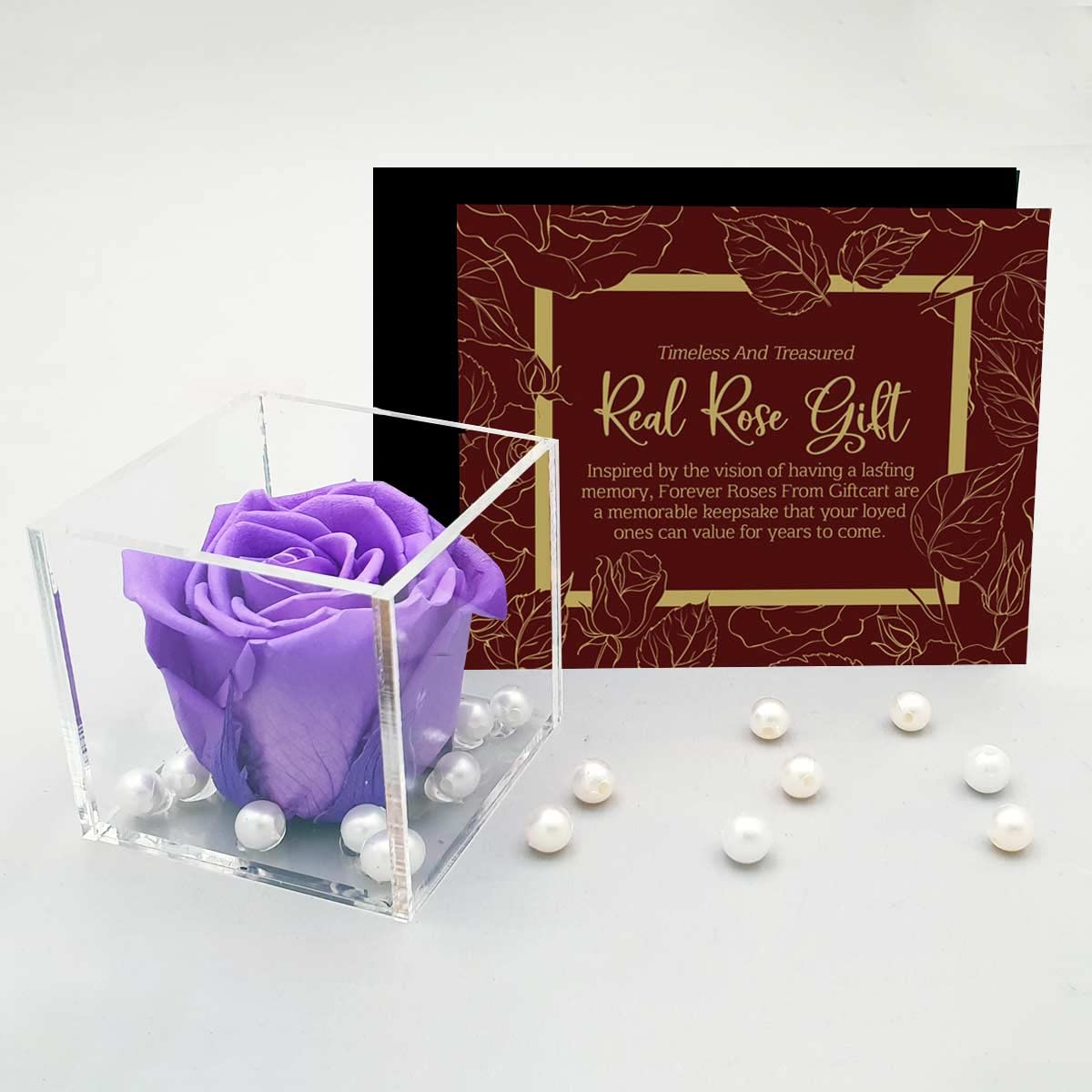 Real Preserved Forever Rose Lavender Online | Long Lasting Flower - Giftcart-4
