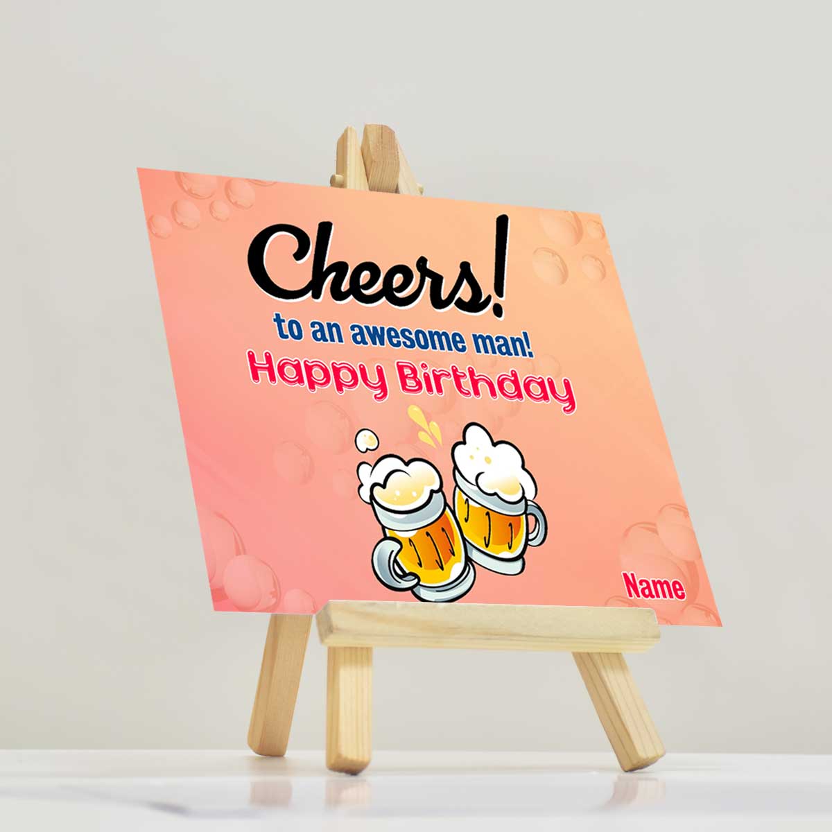 Personalised Cheers To the Awesome Man! Mini Easel