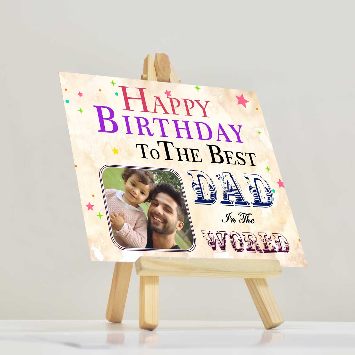 Personalised Best Dad In The World Mini Easel-2