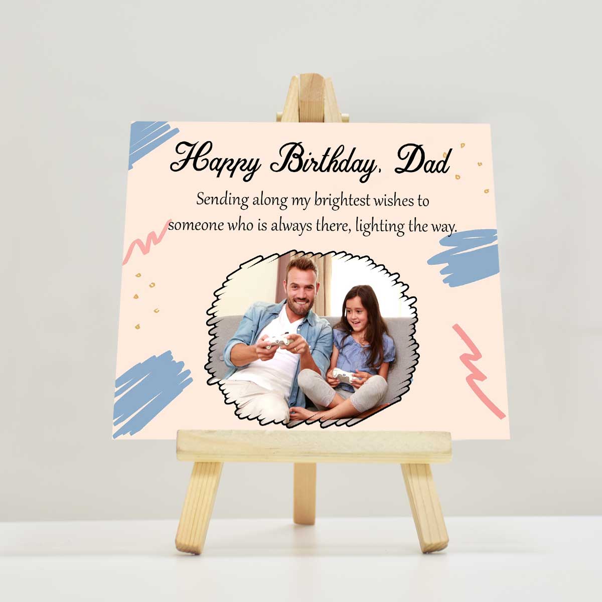 Personalised Happy Birthday Dad Mini Easel