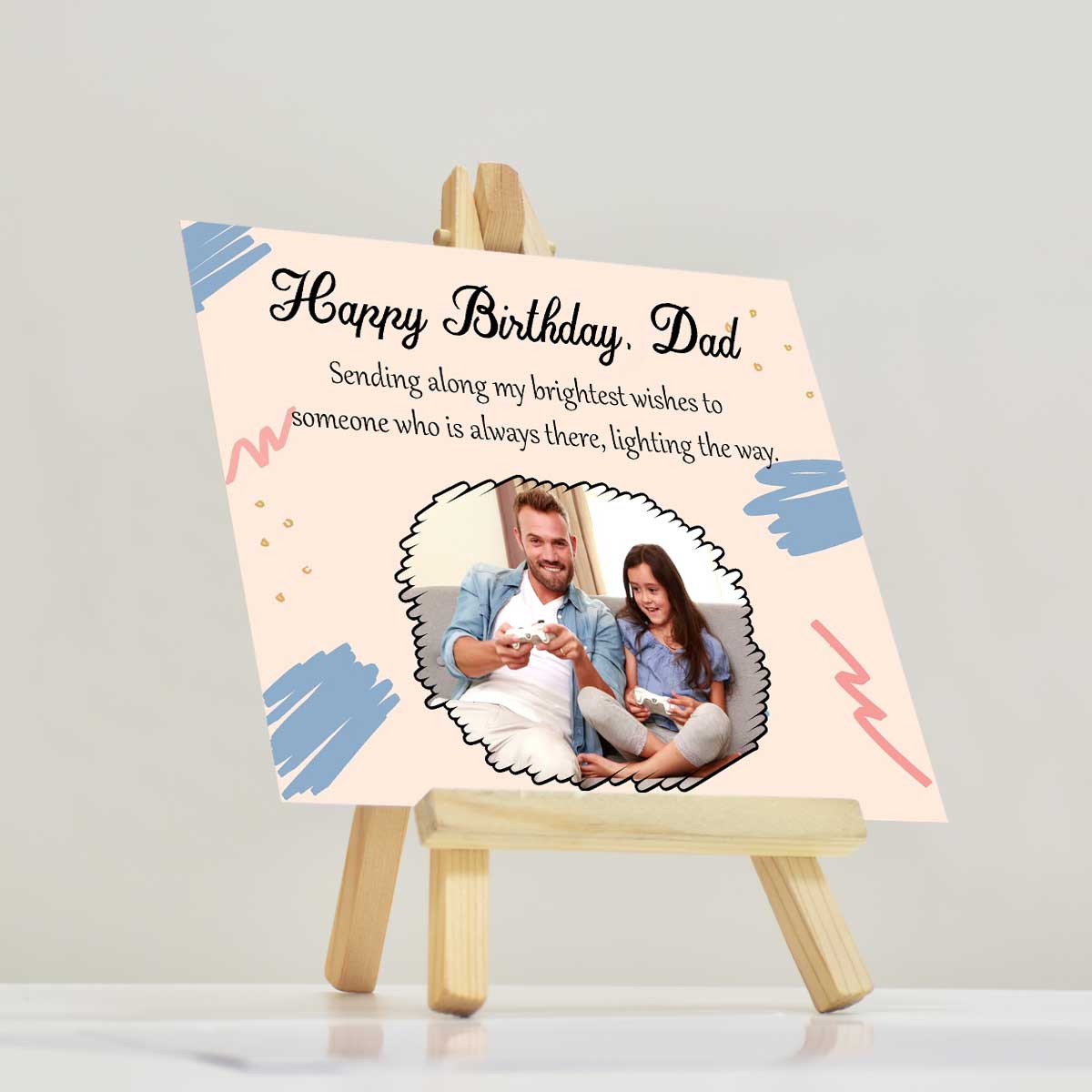 Personalised Happy Birthday Dad Mini Easel