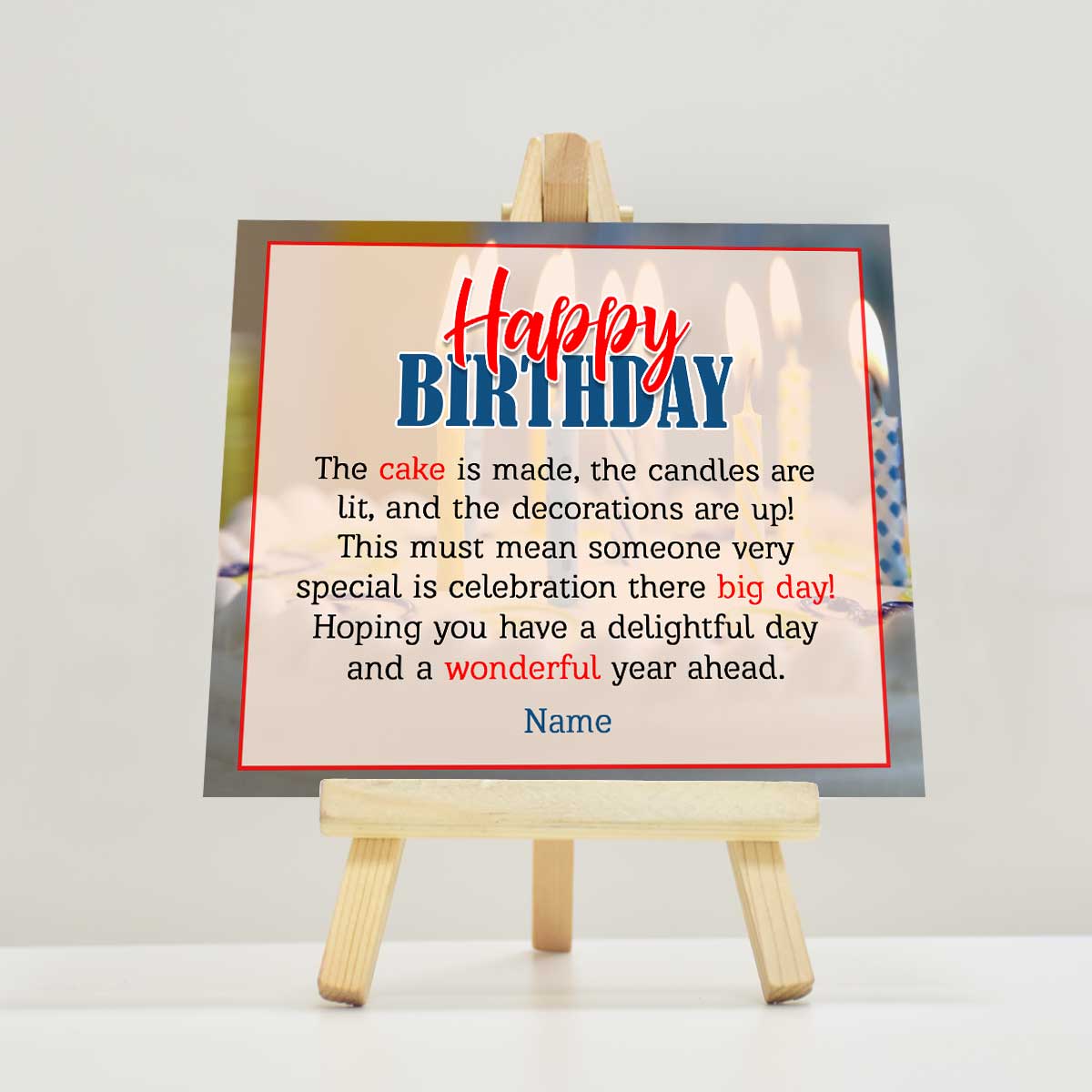 Personalised Happy Birthday Mini Easel