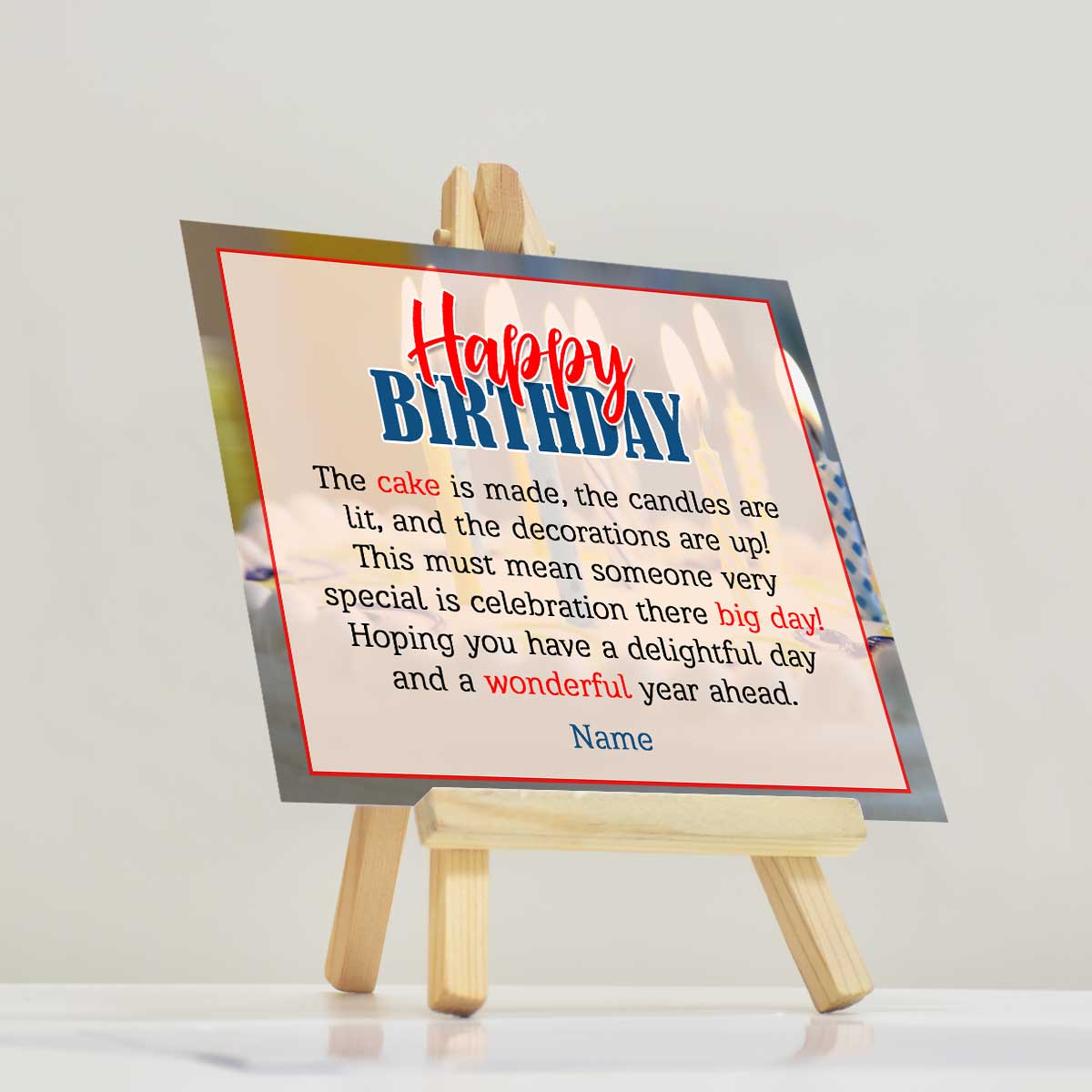 Personalised Happy Birthday Mini Easel