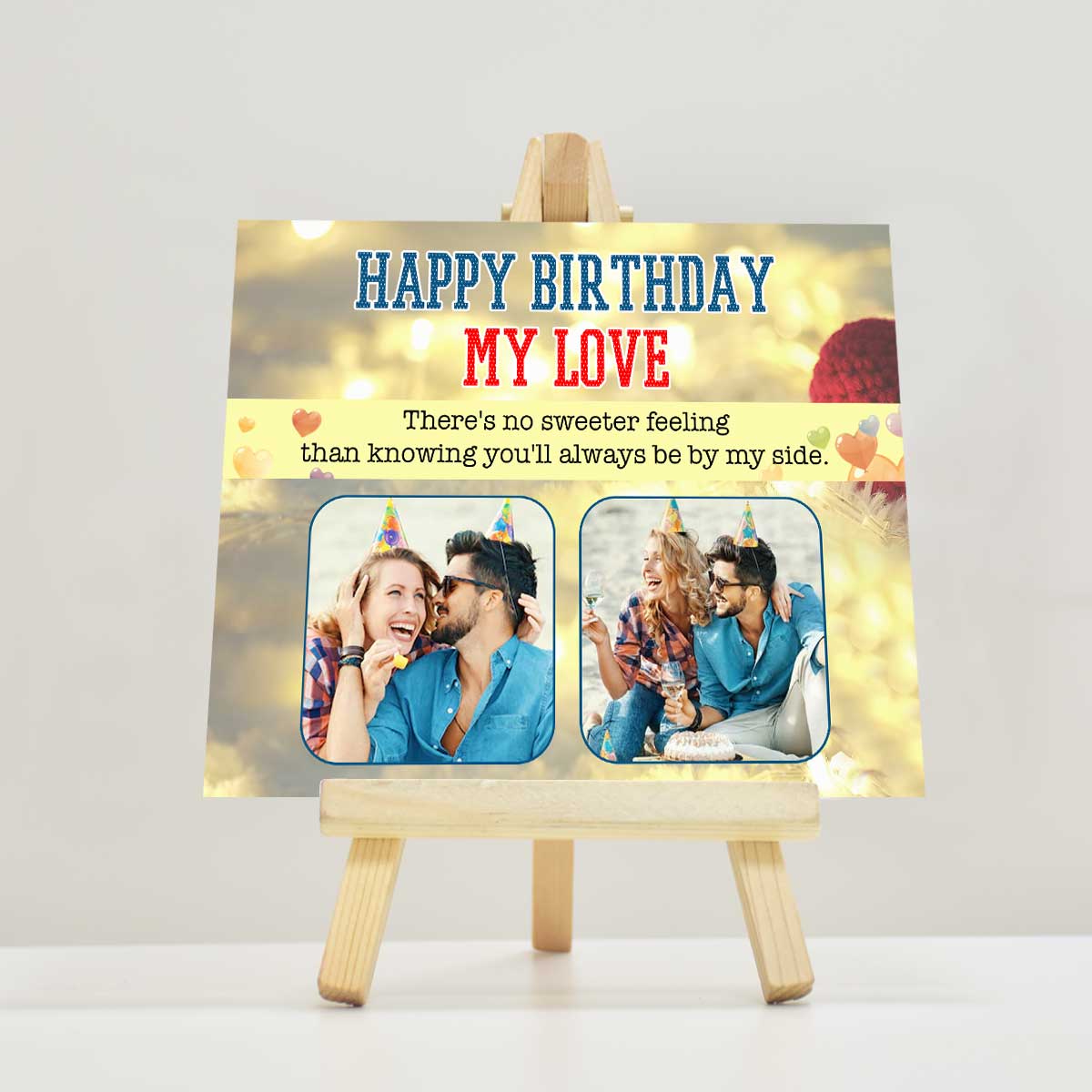 Personalised Happy Birthday My Love Mini Easel