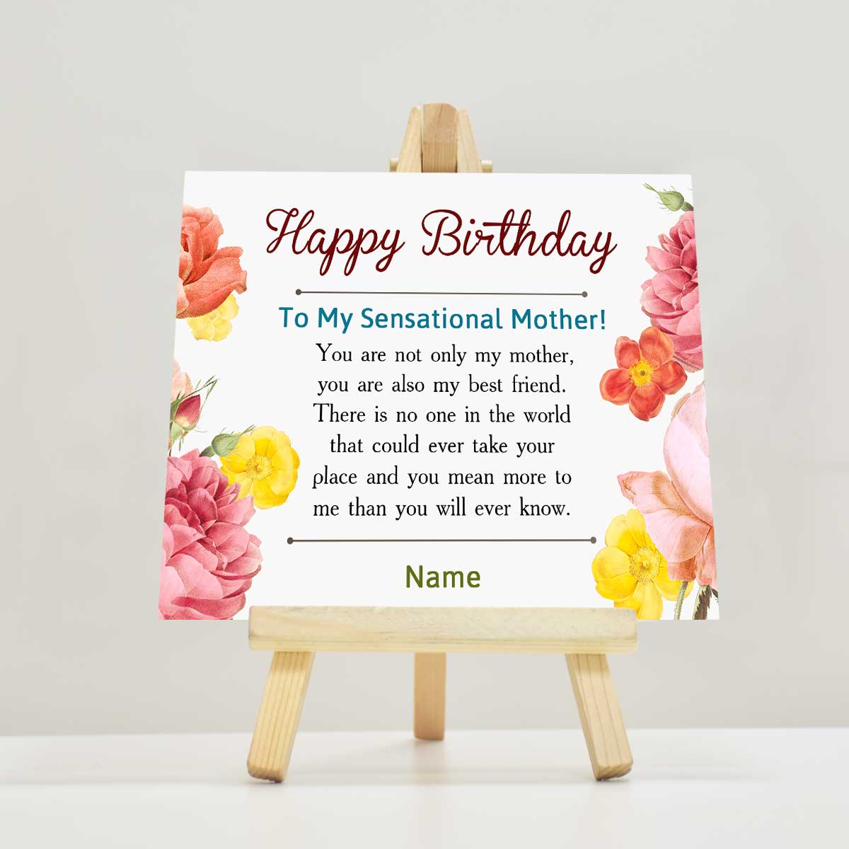Personalised To My Sensational Mother Mini Easel-2