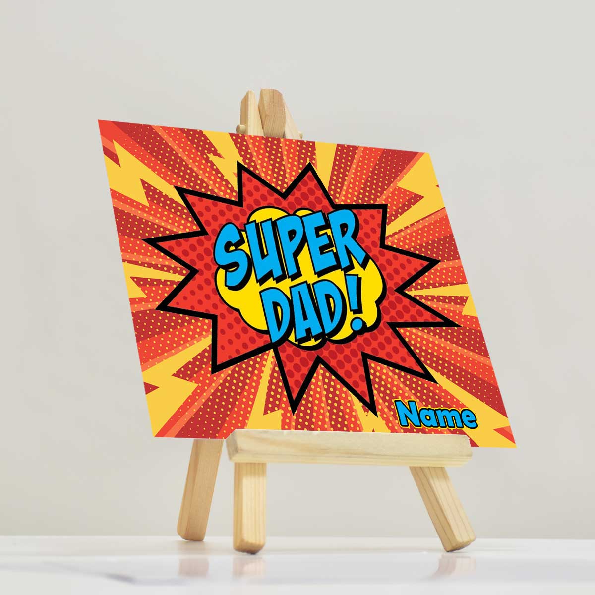 Personalised Super Dad Mini Easel