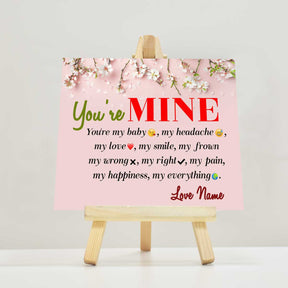 Personalised You Are Mine Mini Easel