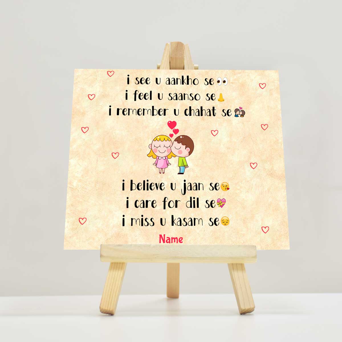 Personalised I Miss You Kasam Se Mini Easel-1
