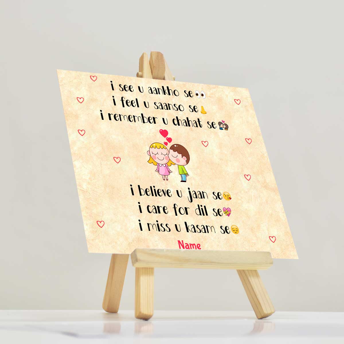 Personalised I Miss You Kasam Se Mini Easel-2