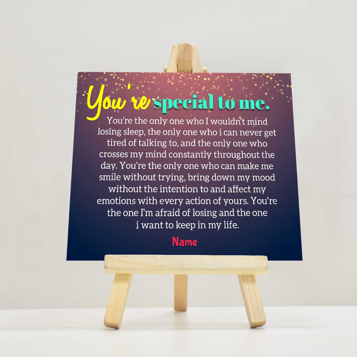 Personalised You Are Special To Me Mini Easel