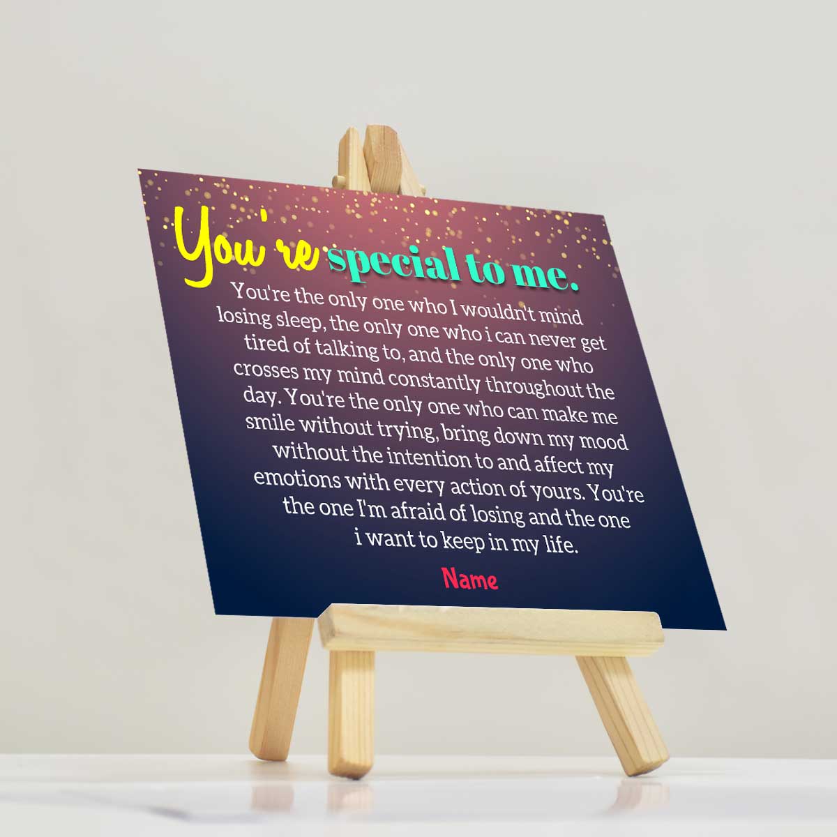Personalised You Are Special To Me Mini Easel