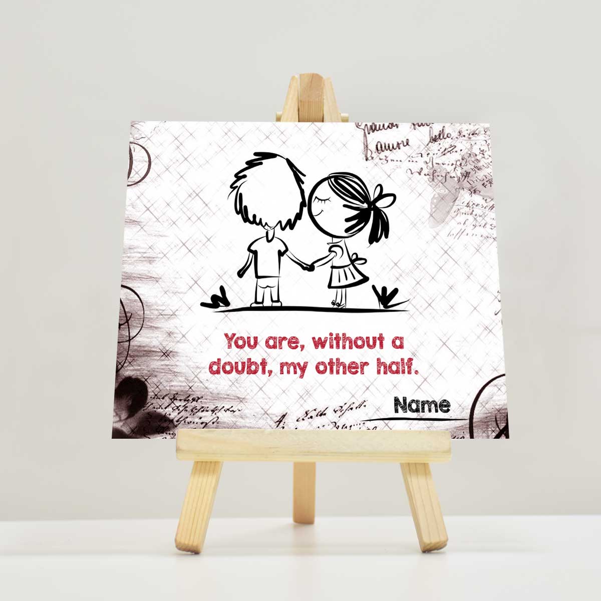Personalised My Other Half Mini Easel-1