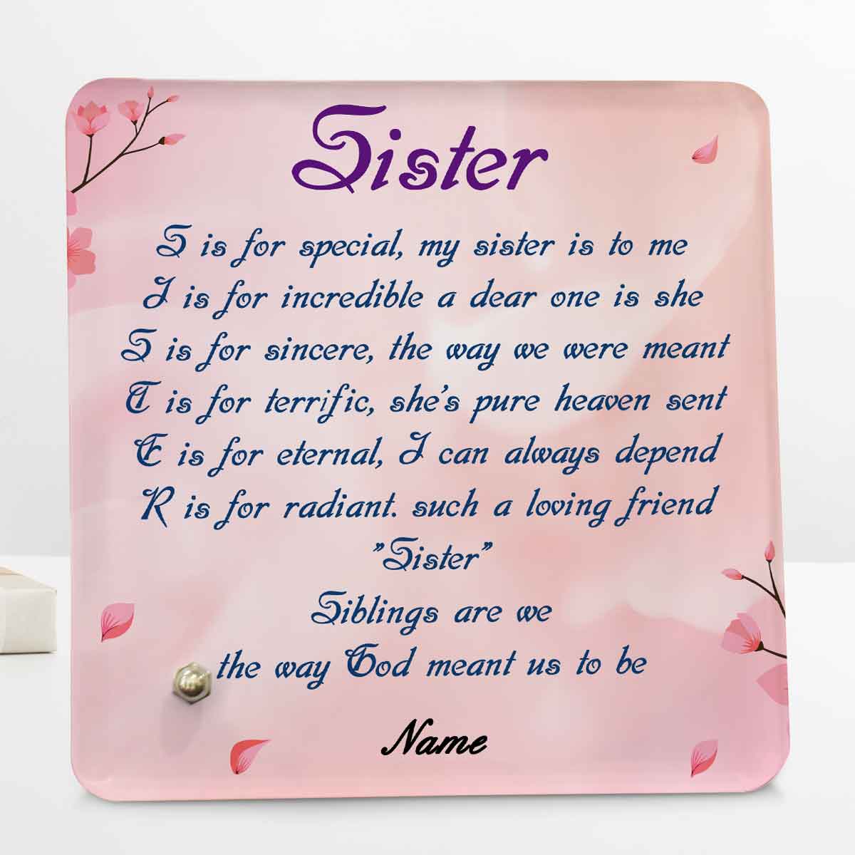 Incredible Sister Personalised Keepsake