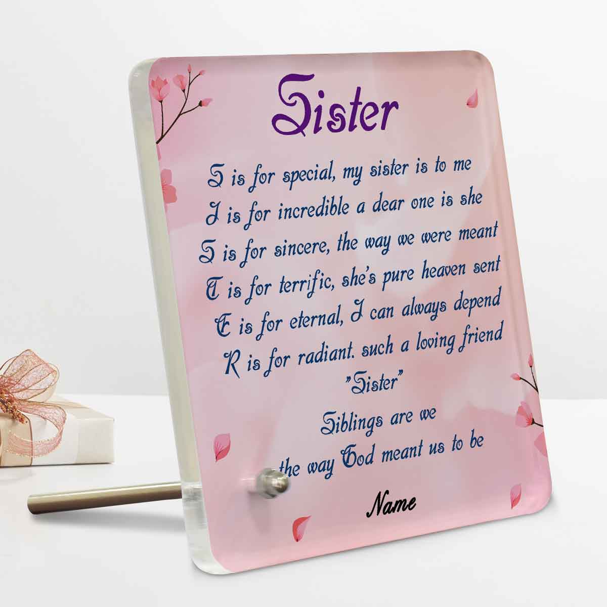 Incredible Sister Personalised Keepsake