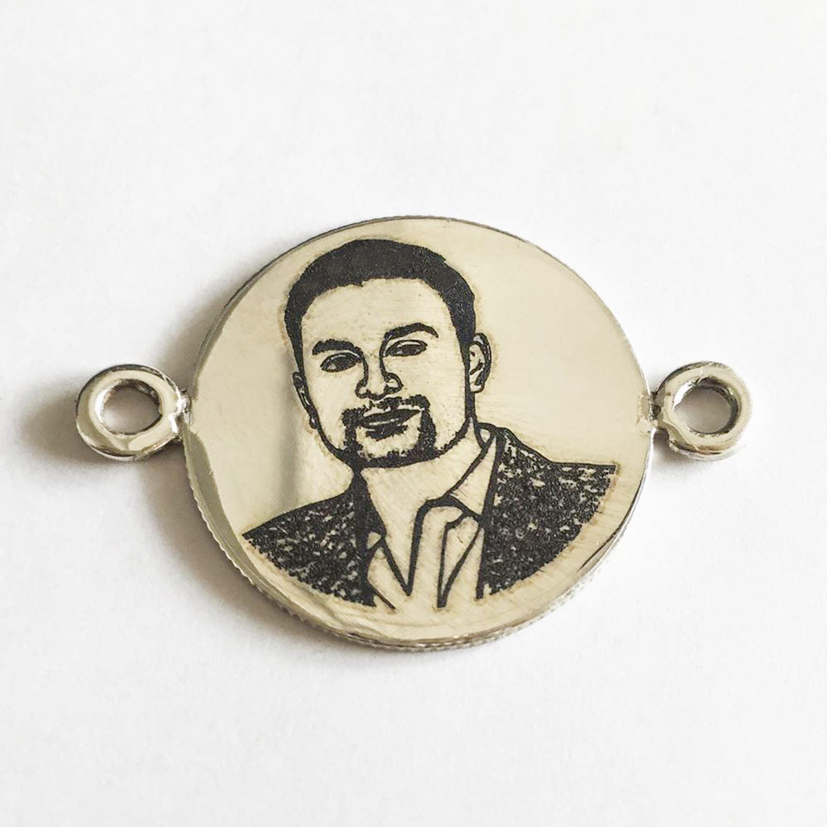 Personalized Soul Brother Photo Engraved Silver Rakhi