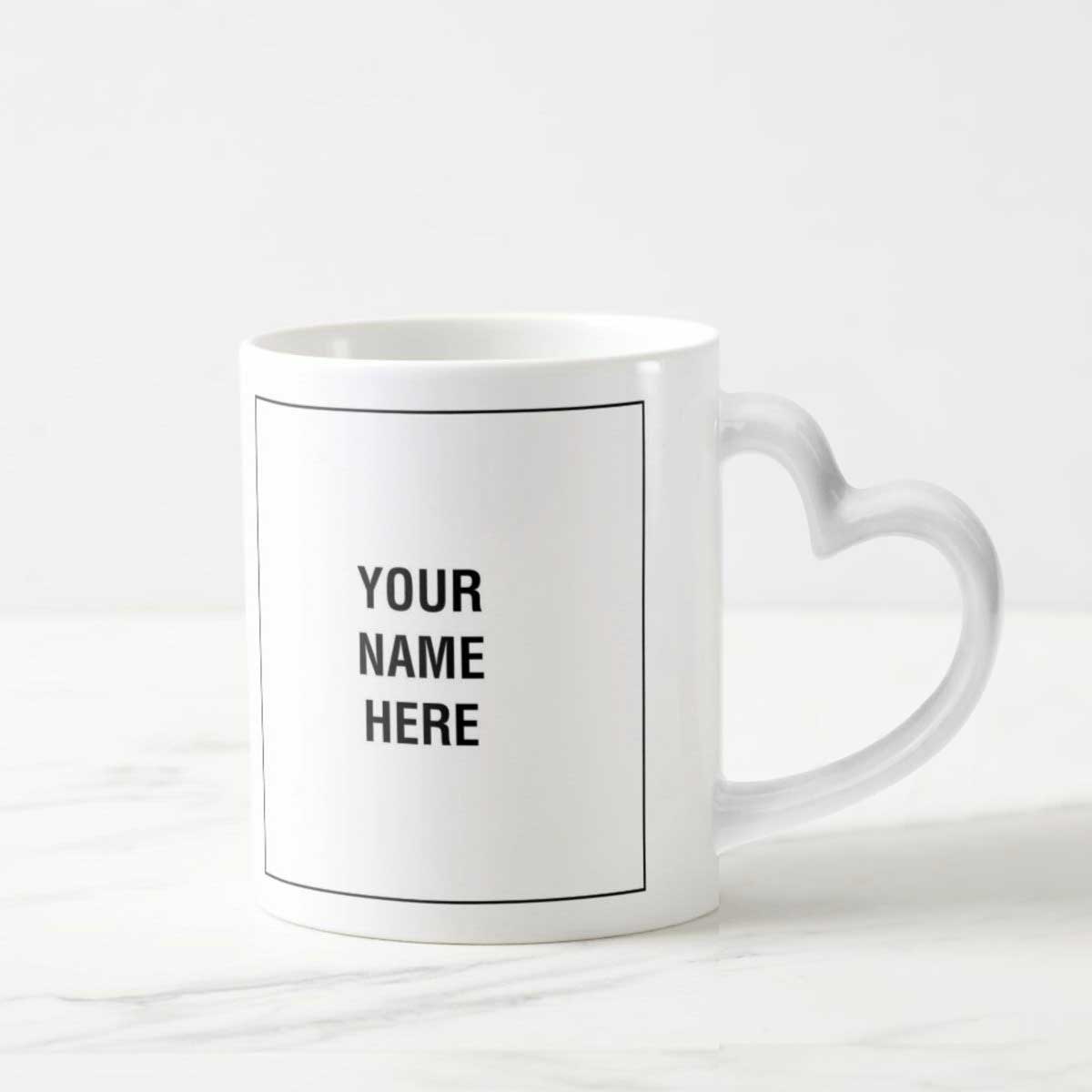 Personalised Photo Heart Shape Handle Ceramic Mug