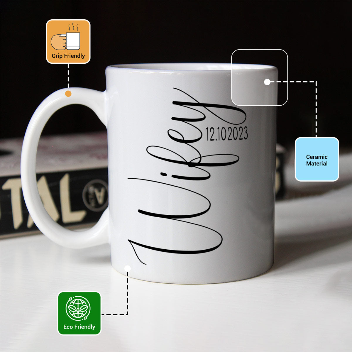 Personalised Wifey & Hubby Mug Set-8