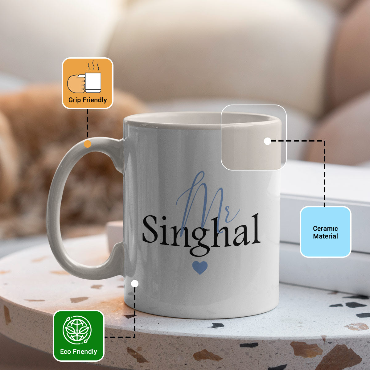 Personalised Couple Name Mug Set-6