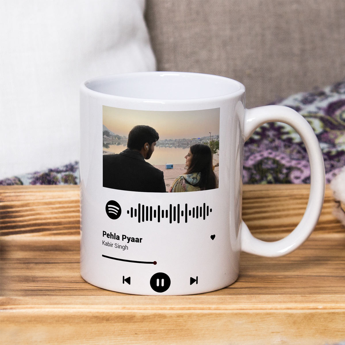 Personalized Photo Spotify Couple Coffee Mug for Valentine's Day-2