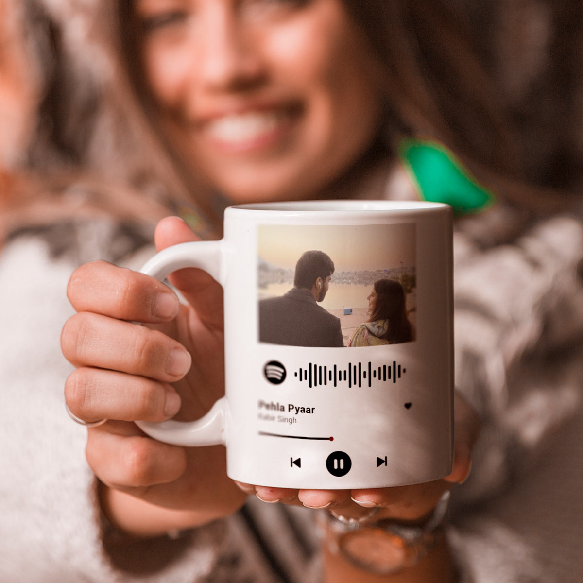 Personalized Photo Spotify Couple Coffee Mug for Valentine's Day-1