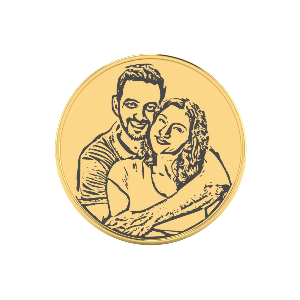 Photo Engraved 22K Gold Coin