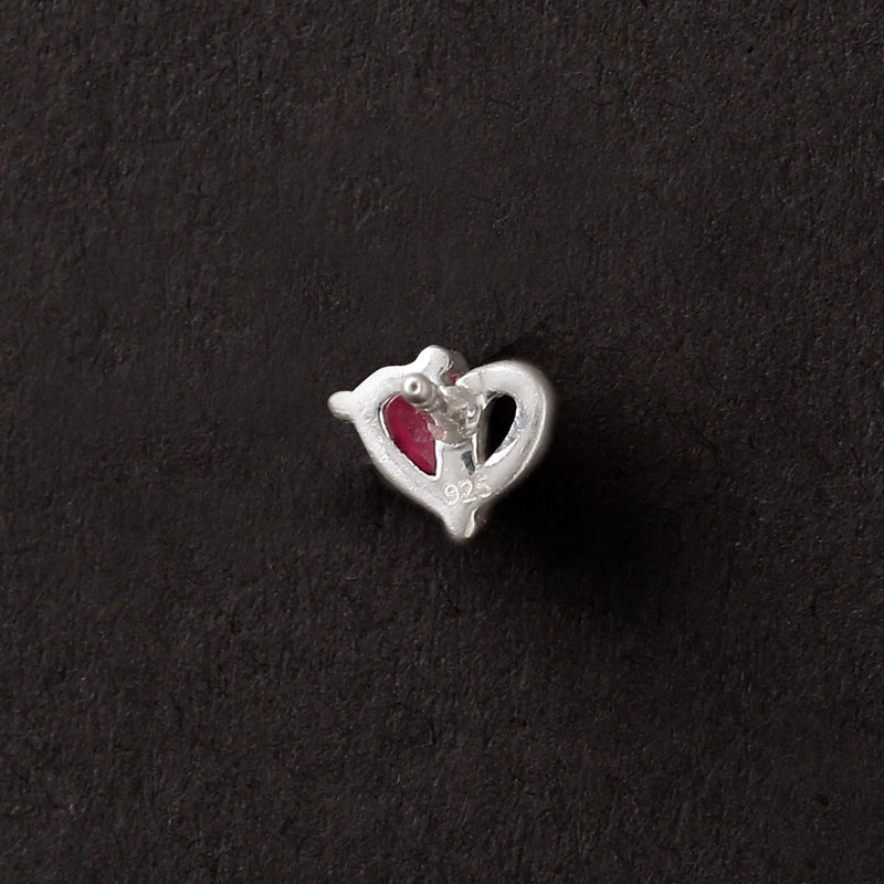 Ruby Heart Studs