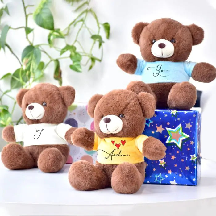 Personalized I Love You With Name Set of 3 Teddy Bear Gift for Couple 1