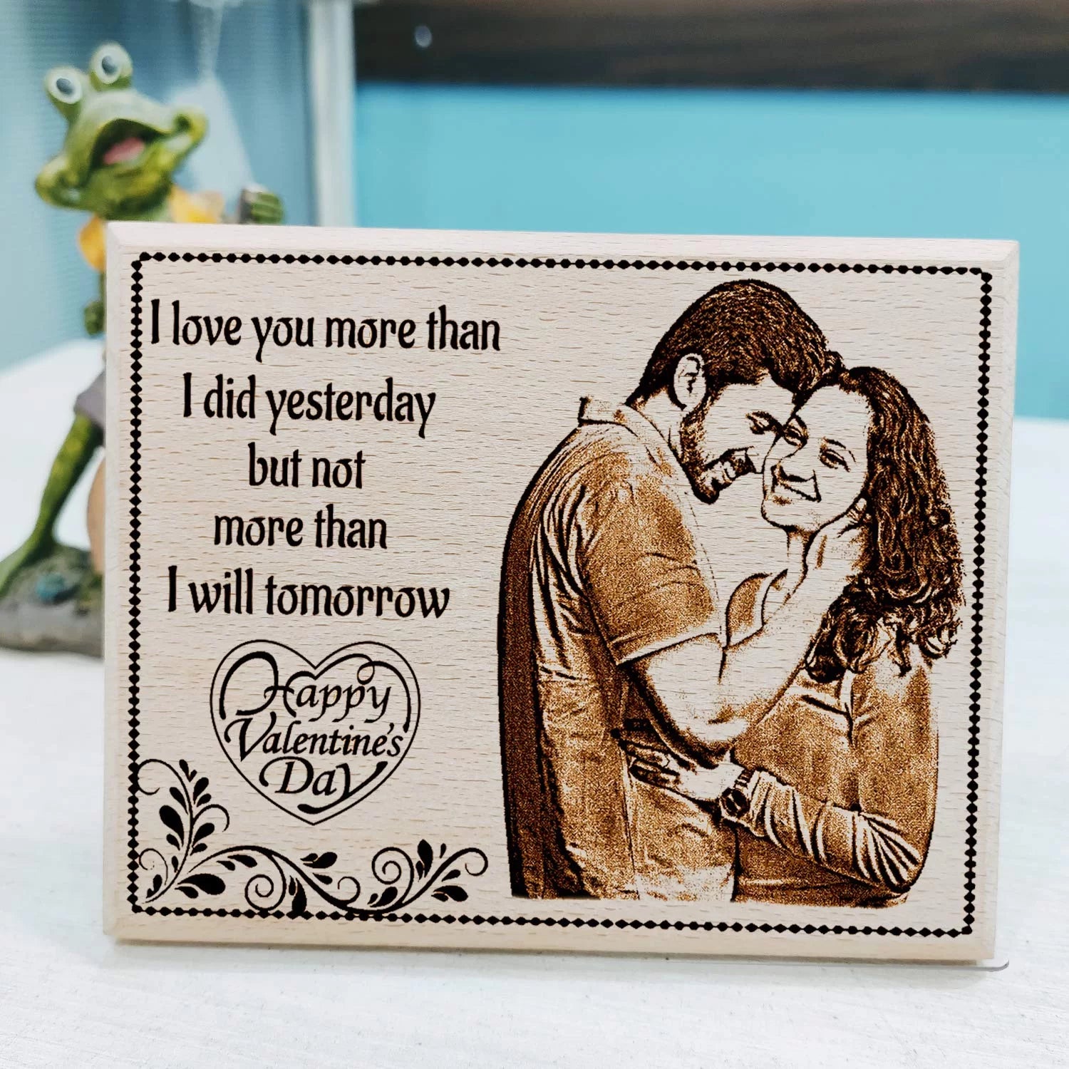Customized Wooden Engraved Photo Frame Gift For Couple, Giftfriend,Boyfriend on  Valentine's Day