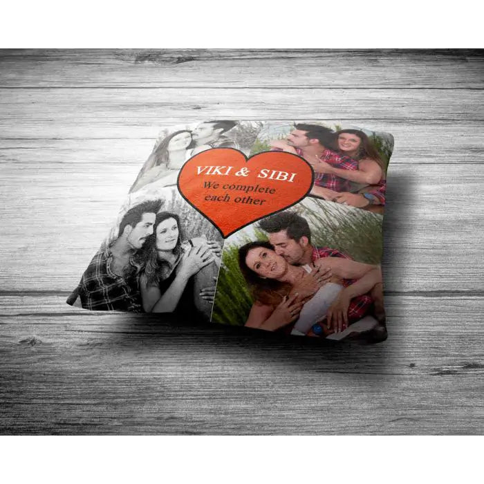 Personalized Complete Each Other Photo Cushion Gift for Valentine's Day 2