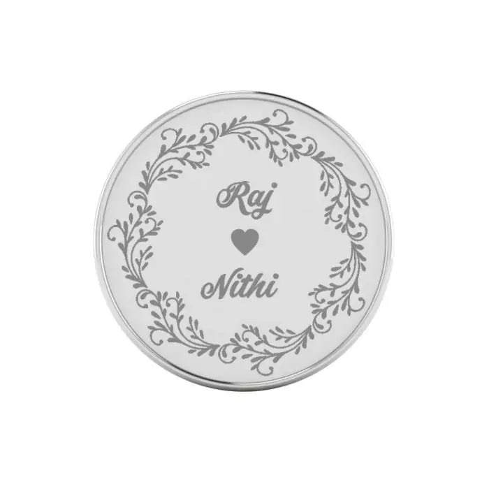 Kumkum Engrave Wedding Silver Coin-5