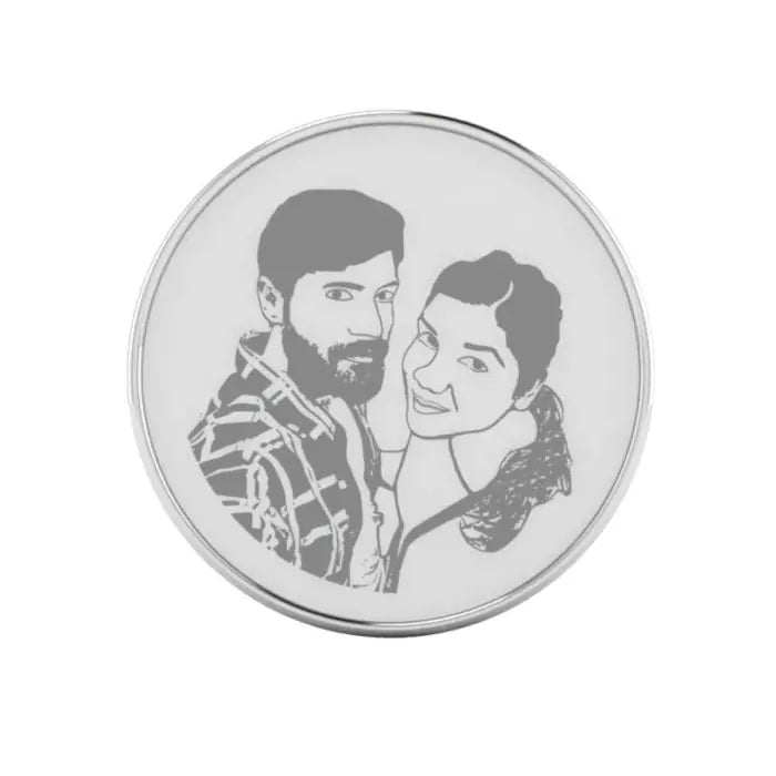 Happy Love Photo Engraved Silver Coin-1