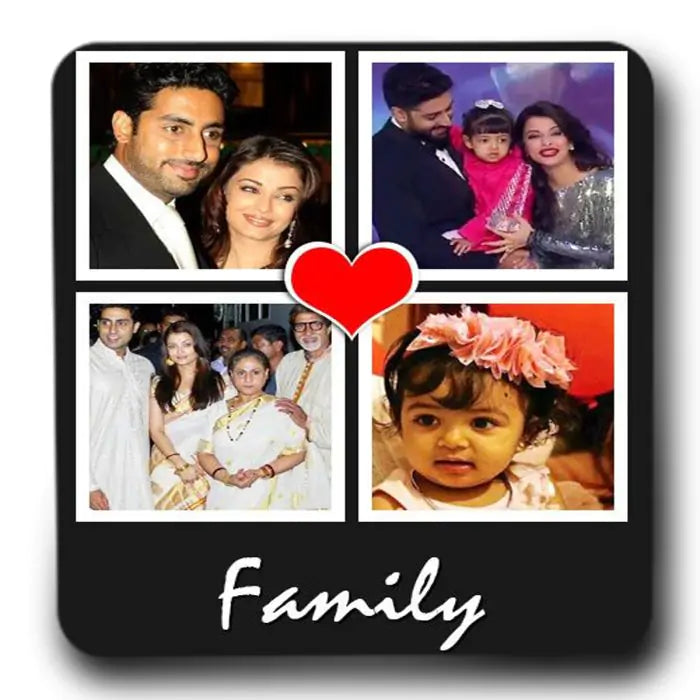 Personalised Family Fridge Magnet - Black