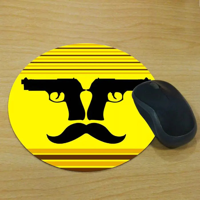Gun Moustache Mousepad
