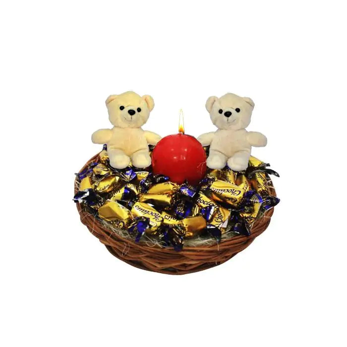 Teddy Eclairs & Candle Hamper