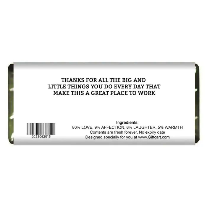 Choco Bar Personalised Cover Happy Working