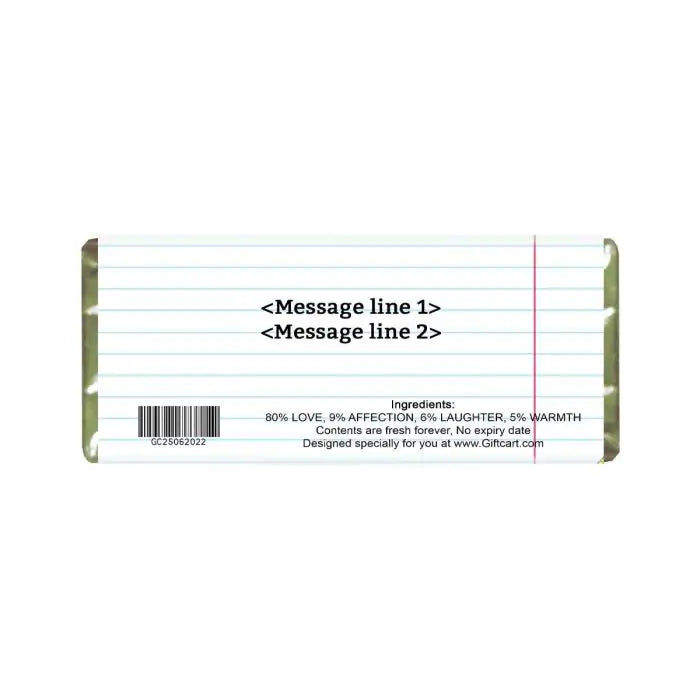 Personalised Thank You Teacher Choco Bar