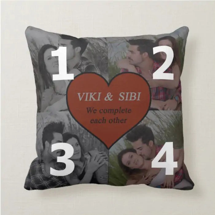 Personalized Complete Each Other Photo Cushion Gift for Valentine's Day 5