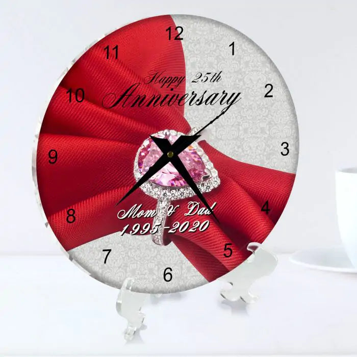 Personalised 25th Anniversary Clock