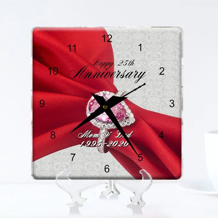 Personalised 25th Anniversary Clock