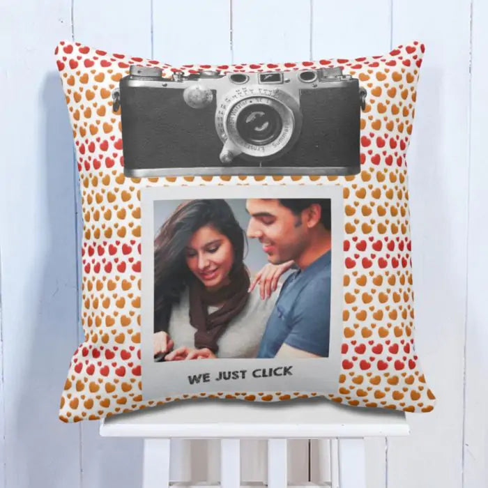Personalized We Just Click Photo Cushion Gift For Couple 1