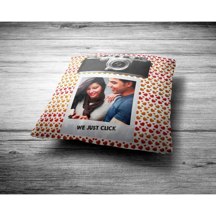 Personalized We Just Click Photo Cushion Gift For Couple 2