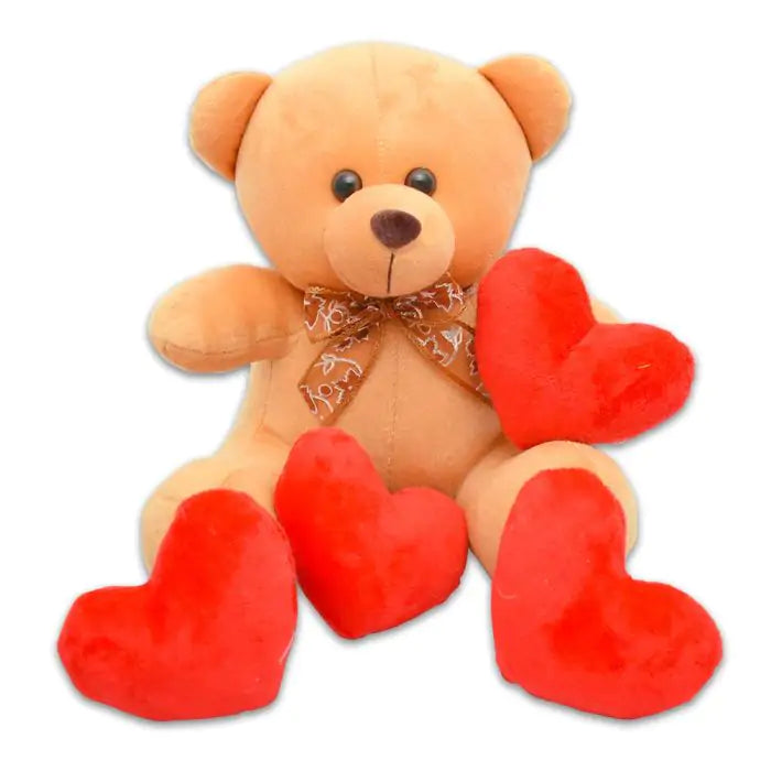 Bear-Y Hug Teddy Bear & Heart Cushion Gift for Couple 1